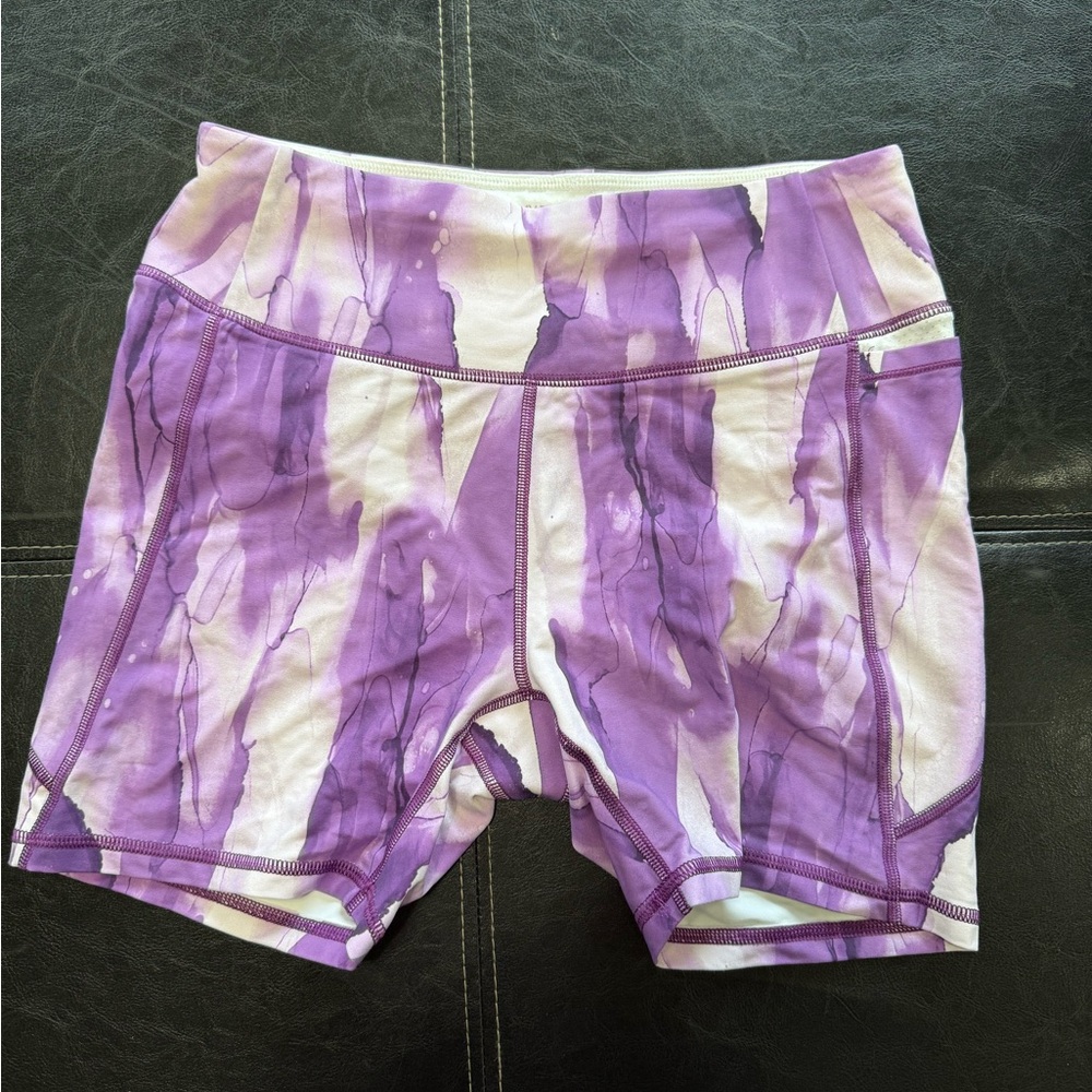 CALIA by Carrie Underwood Purple Tie-Dye Bike Shorts M